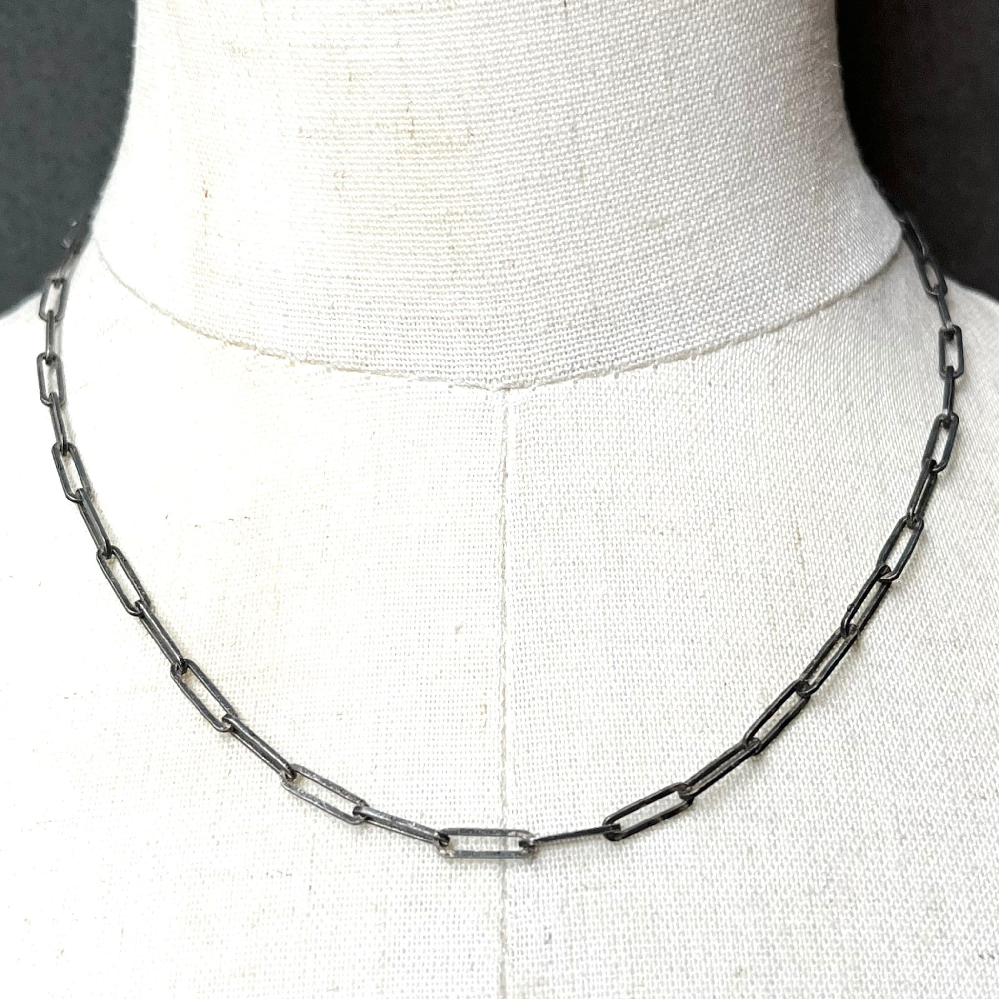 シルバー925 トライバルハート ペーパーチェーンネックレス BASIC