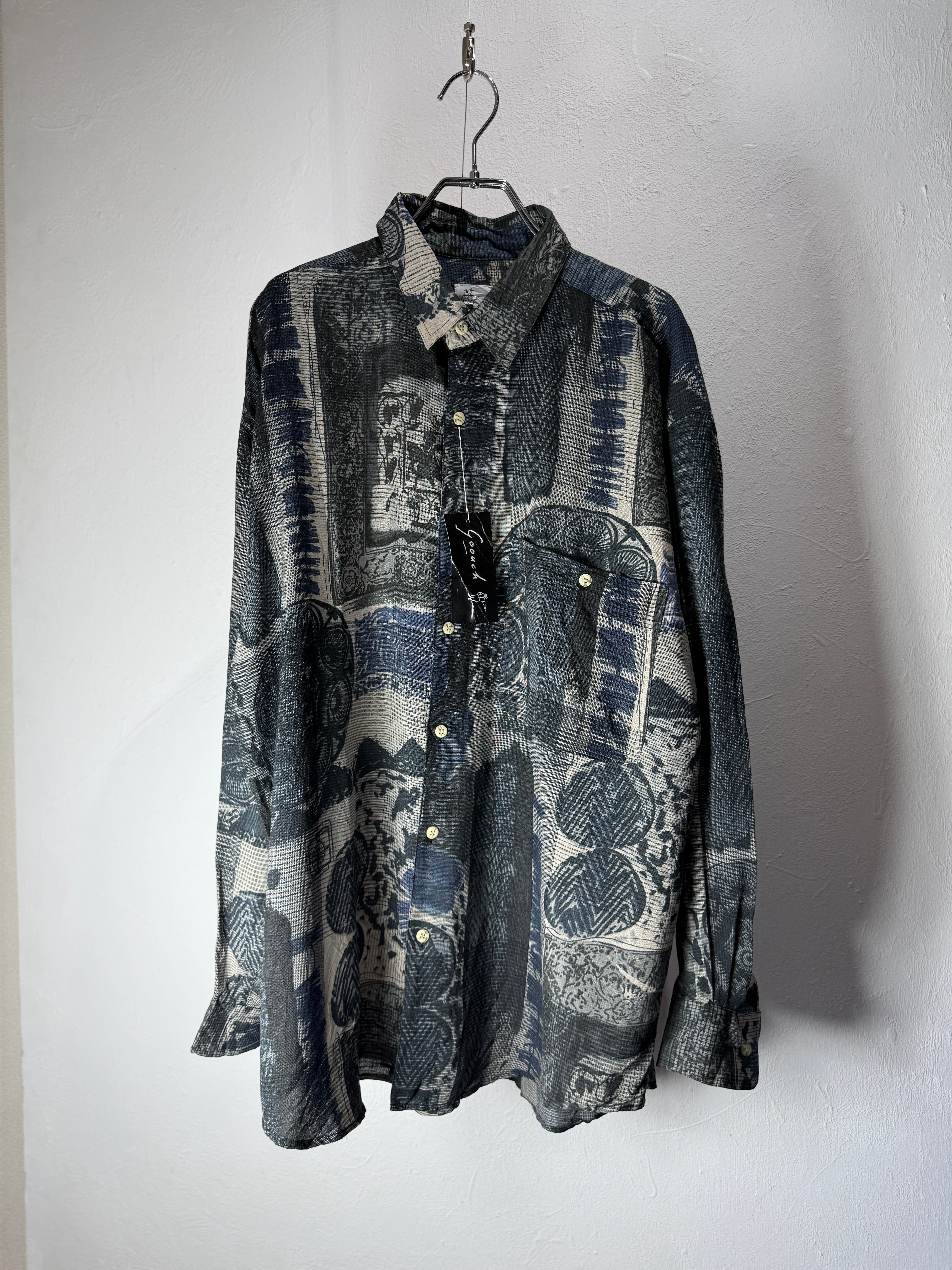 90’s “GOOUCH” silk/linen design shirt