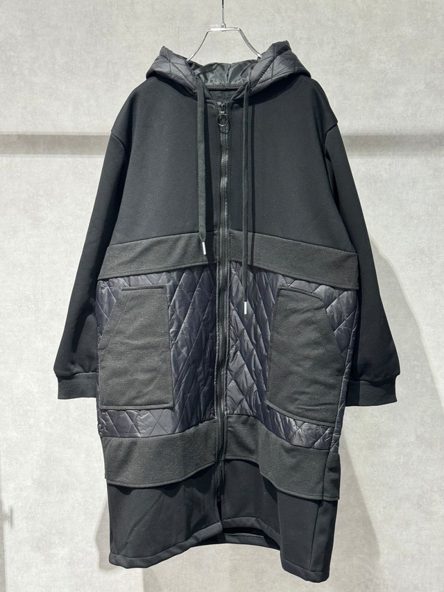 ponte quilting docking hood coat