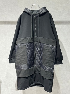 ponte quilting docking hood coat