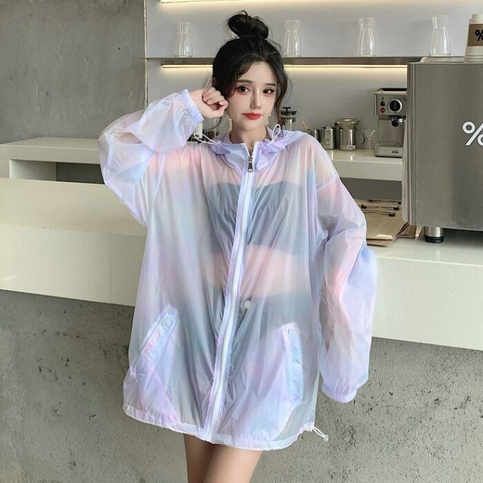 サマールーズジャケット ソリッド カラーカーディガン薄手トップス ロング 夏物 ソリッドカラー ケッペル18179481133