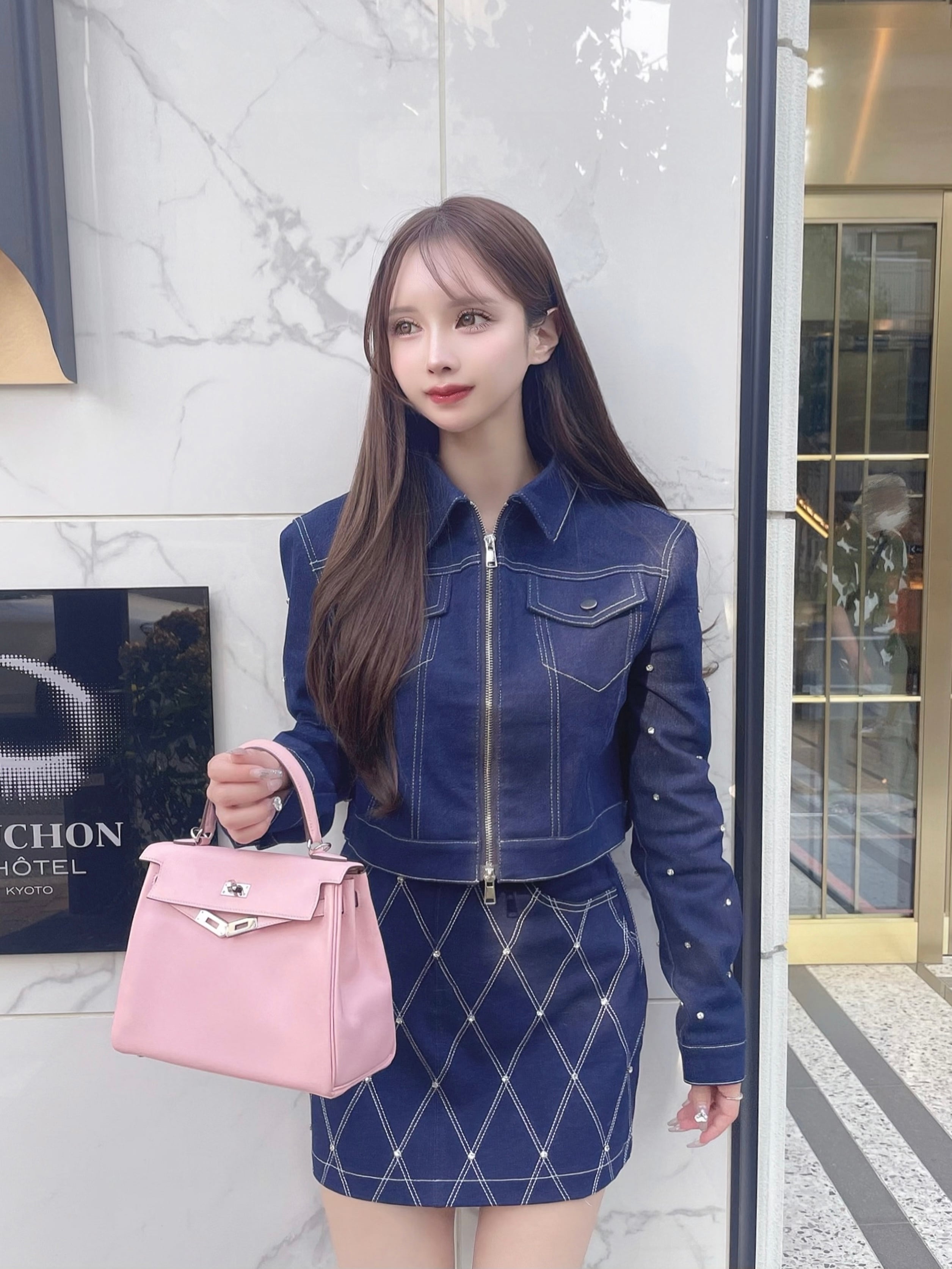 Lumignon original ♥ Denim white stitch kirakira jacket | Lumignon