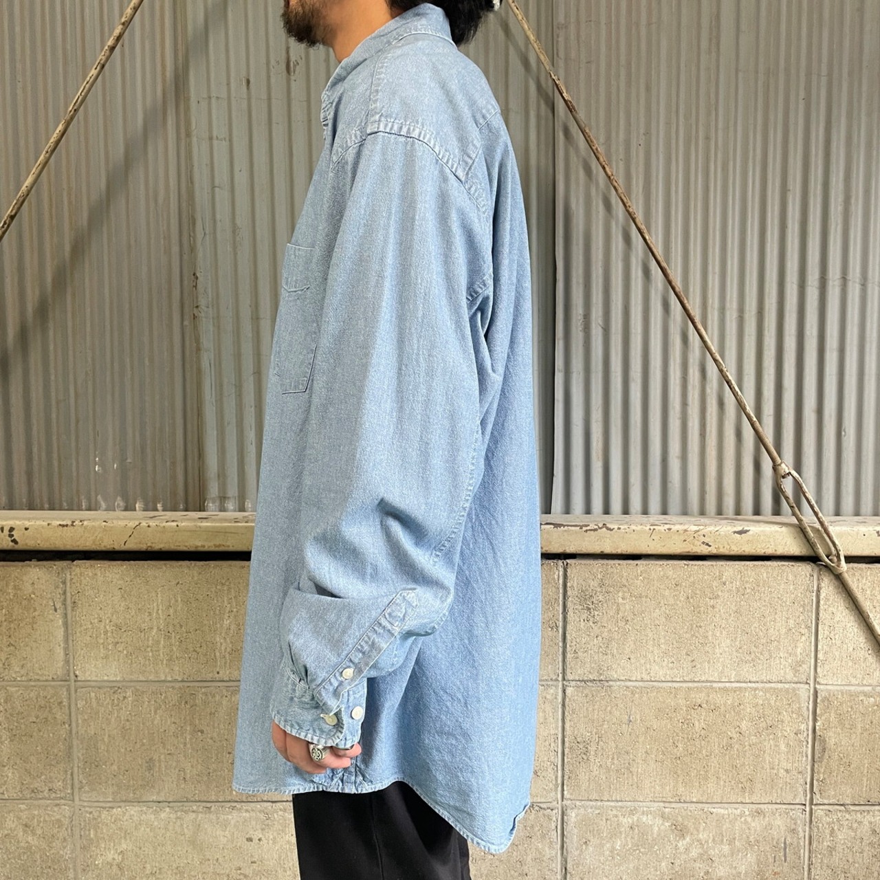 GAP オールドギャップ ボタンダウン デニムシャツ メンズXL 古着 90s 