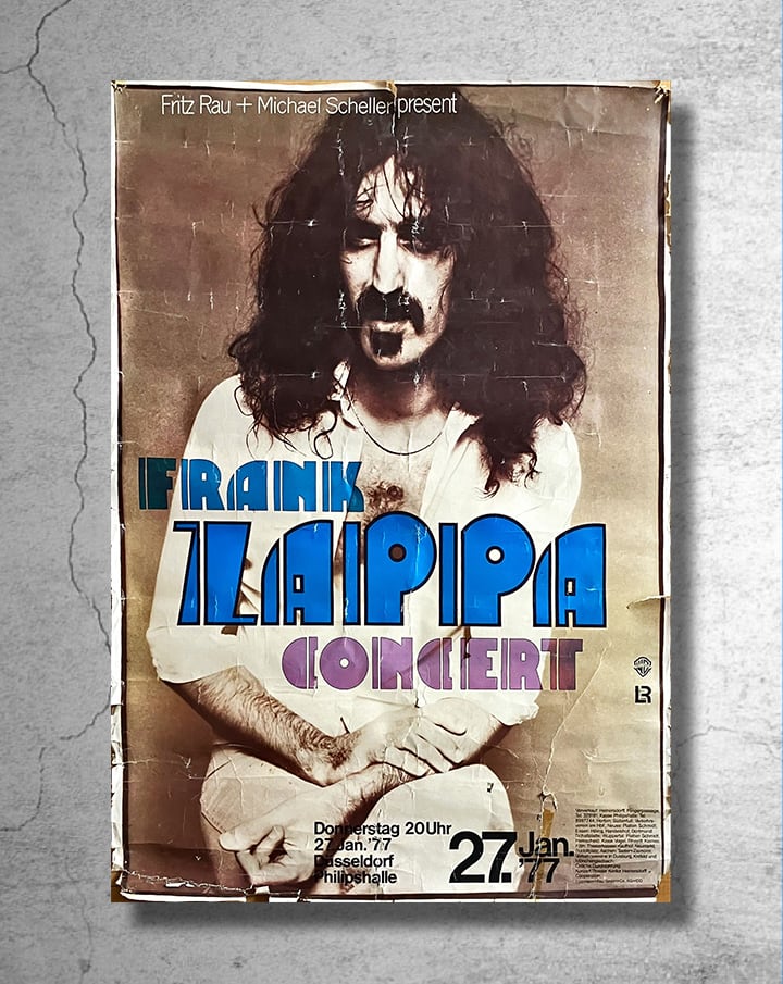 希少品】 『フランク・ザッパ』1977年当時のドイツでのライブ告知
