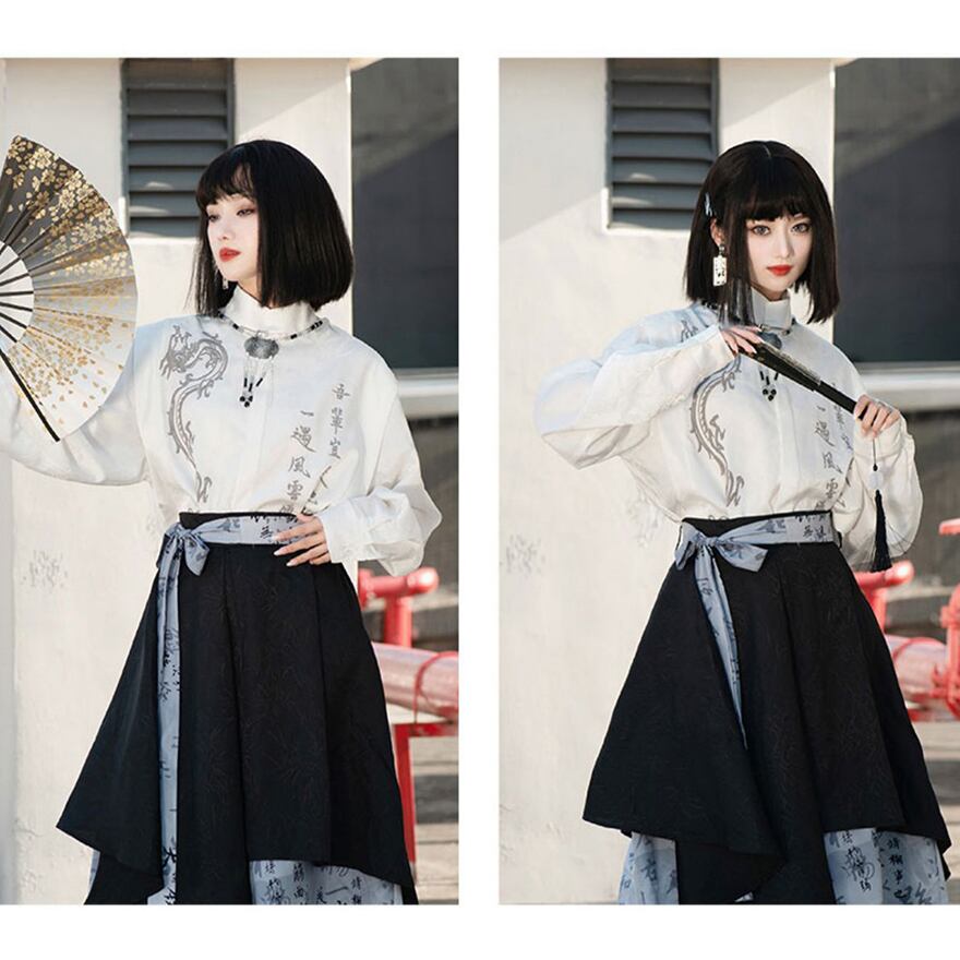 チャイナ風 羽織り 長袖トップス ジャケット 龍刺繍 ドラゴン 闇