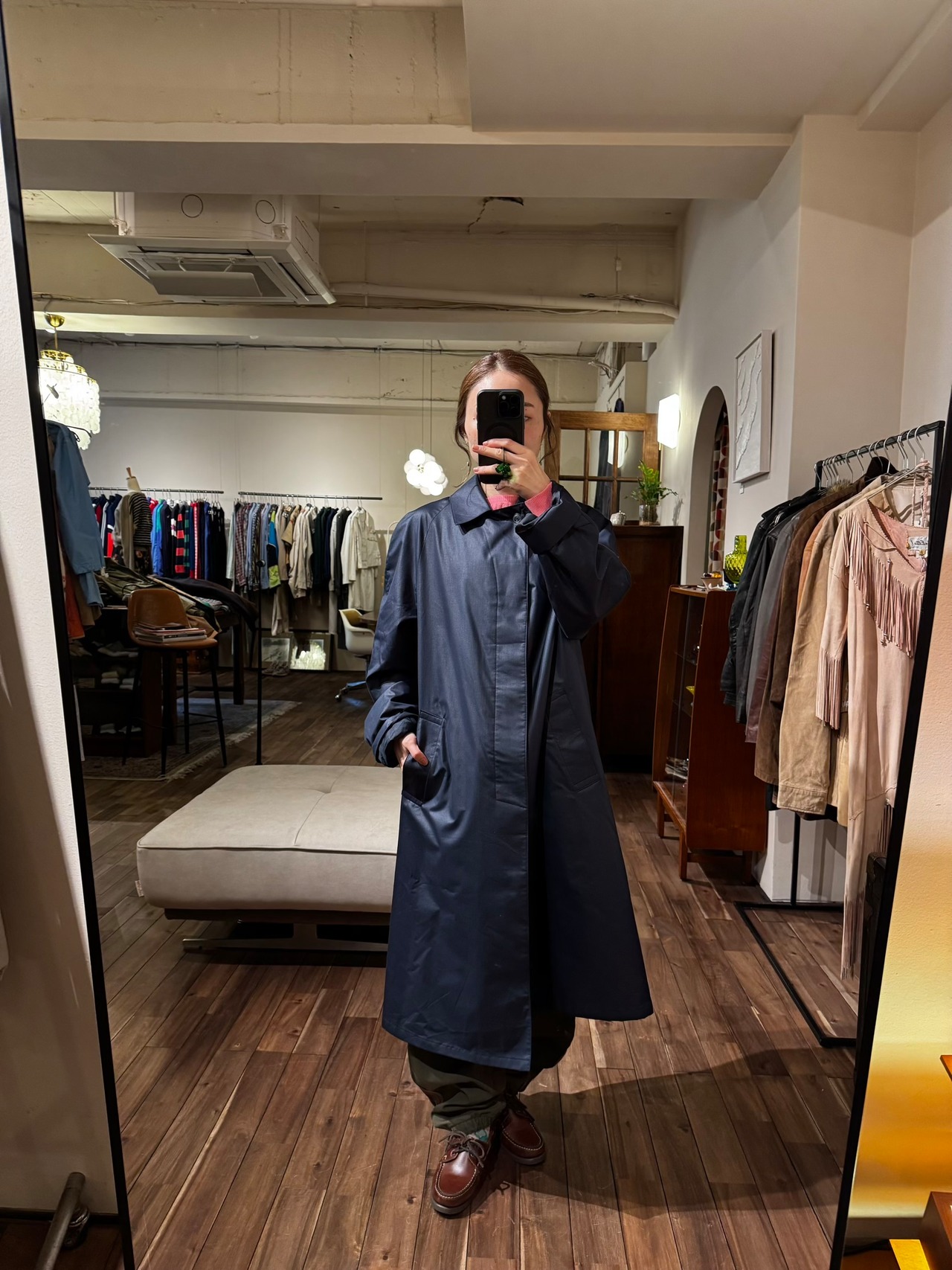1970's-80's Vintage "ORATOP" Made in Finland Dark Navy Coat / フィンランド製ステンカラーコート
