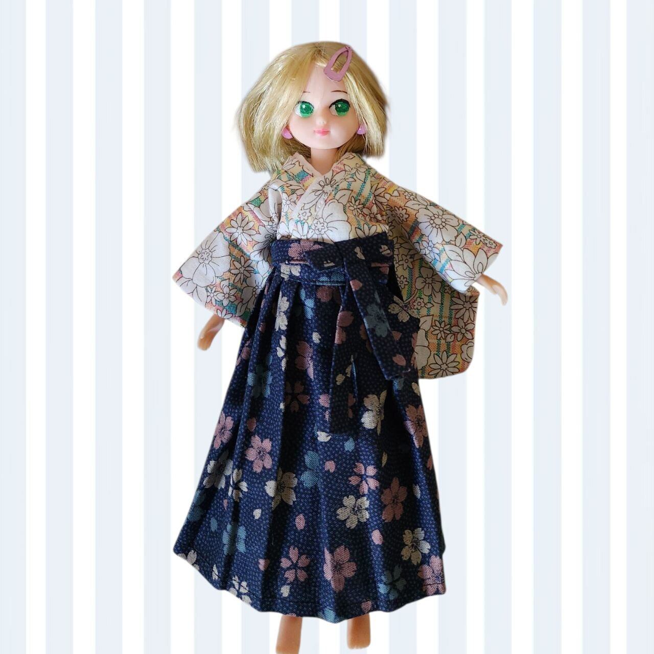 1/6ドール用アウトフィット 3点セット 刺繍入り襟付きシャツ＆パンツ