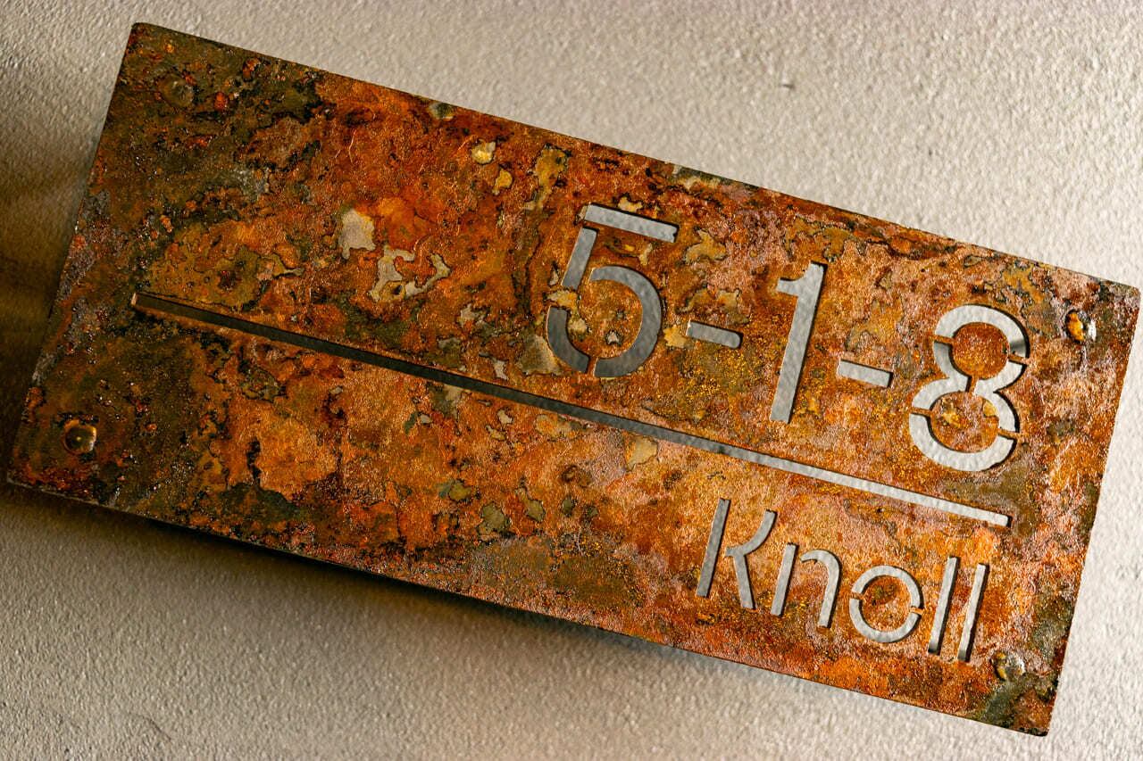 サビ鉄板表札【錆彩】アイアンプレート｜さび｜インダストリアル｜個性