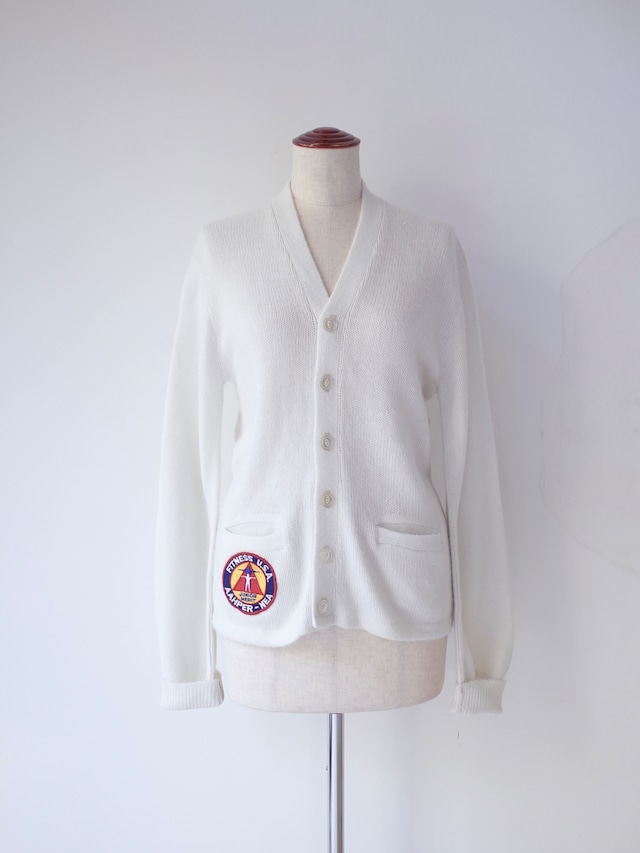 60-70s McGREGOR patch acryl knit cardigan