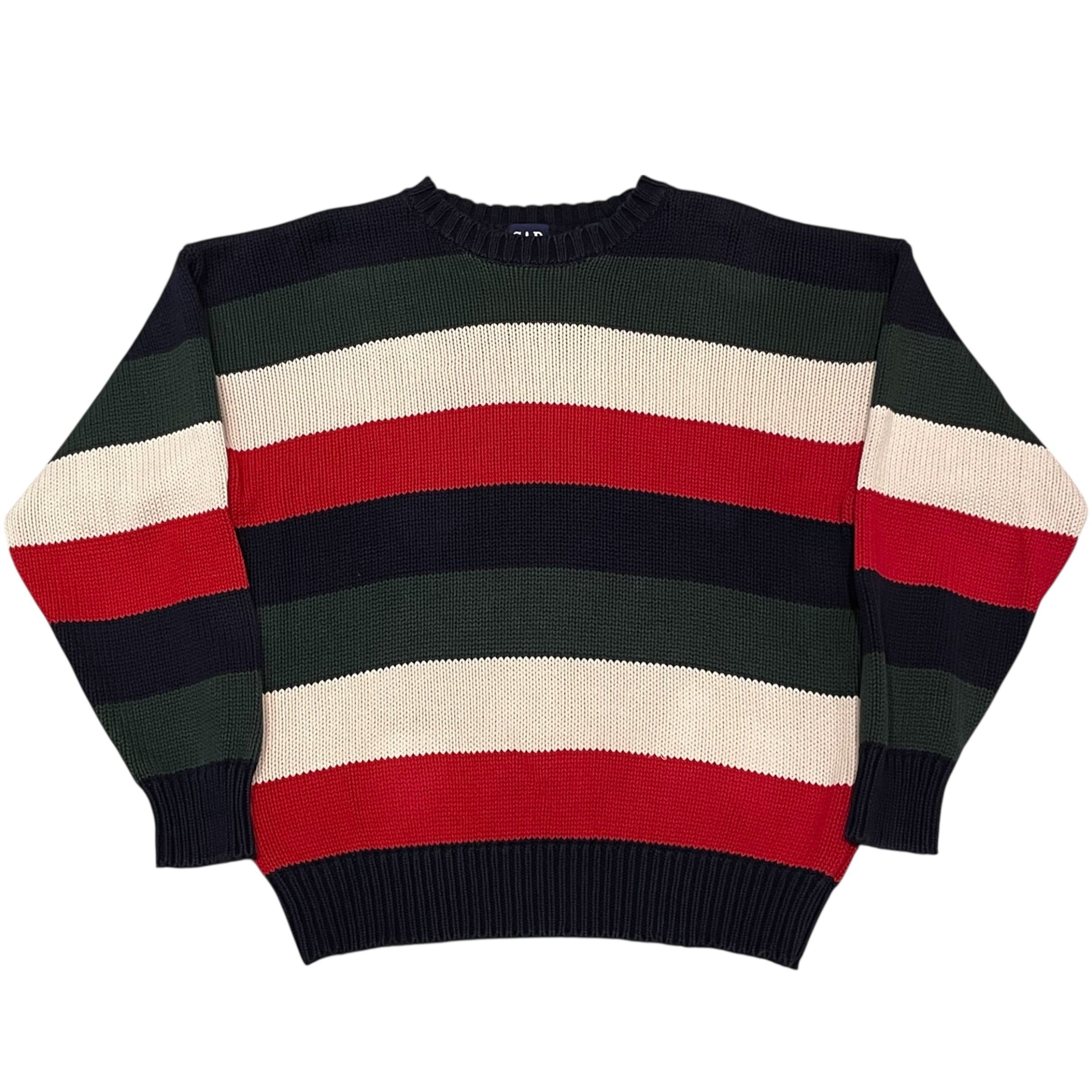 90s GAP border cotton knit sweater