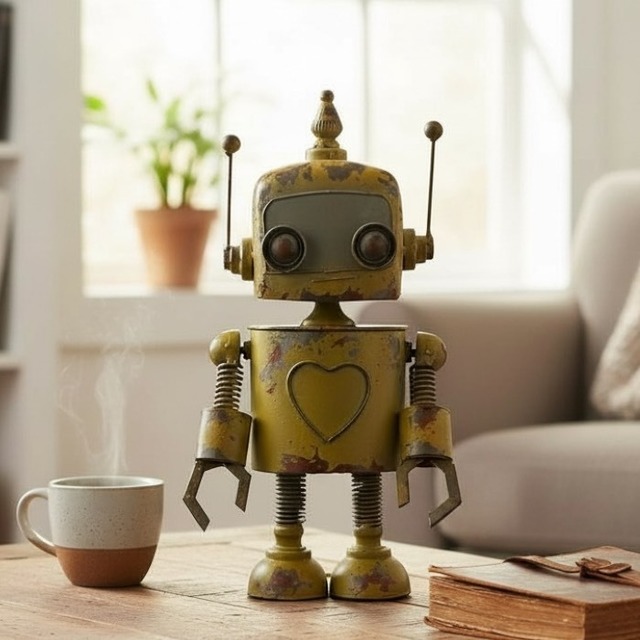 大きなロボット ブリキ製 ガーデニング レトロ お庭づくり 園芸 オブジェ 置物 インテリア ディスプレイ かわいい 46017