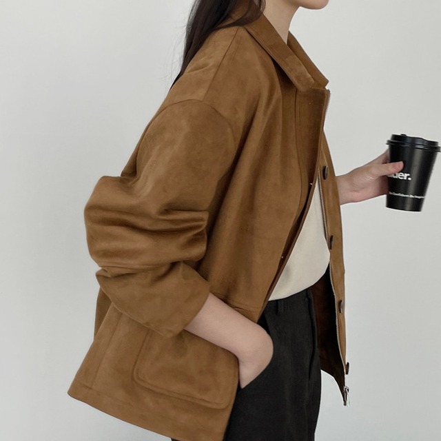 zip and button short coat m0491