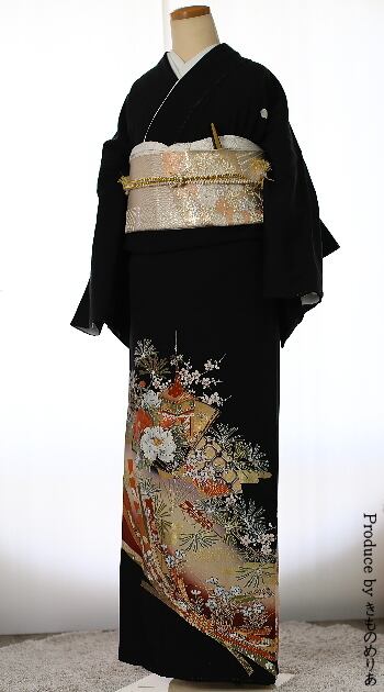 訪問着 中古 小豆色 焦げ茶 古典 裄丈66.5cm 身丈164.5cm 結婚式 着物