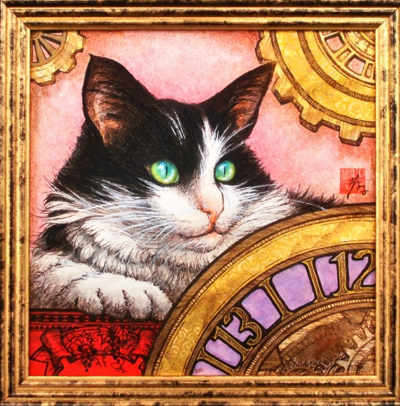 猫好き必見‼︎ 一点物！猫の水彩画(額入り)