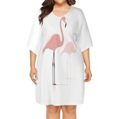 Women's V-Neck Plus Size Loose Dress 4853