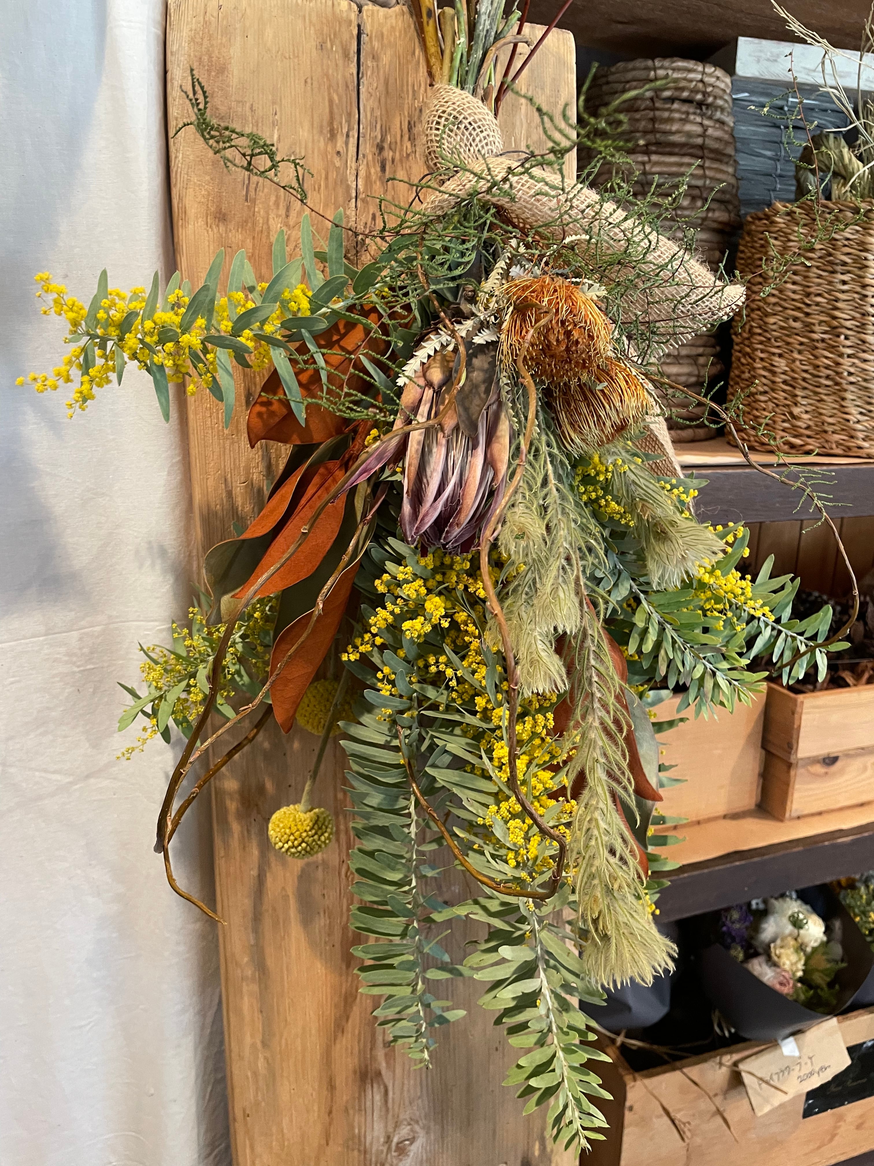 ドライフラワースワッグ2 | ナチュラル、アンティークのドライフラワー