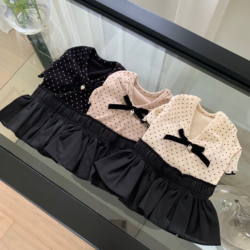 《予約》PP0085 ドットリボンワンピース