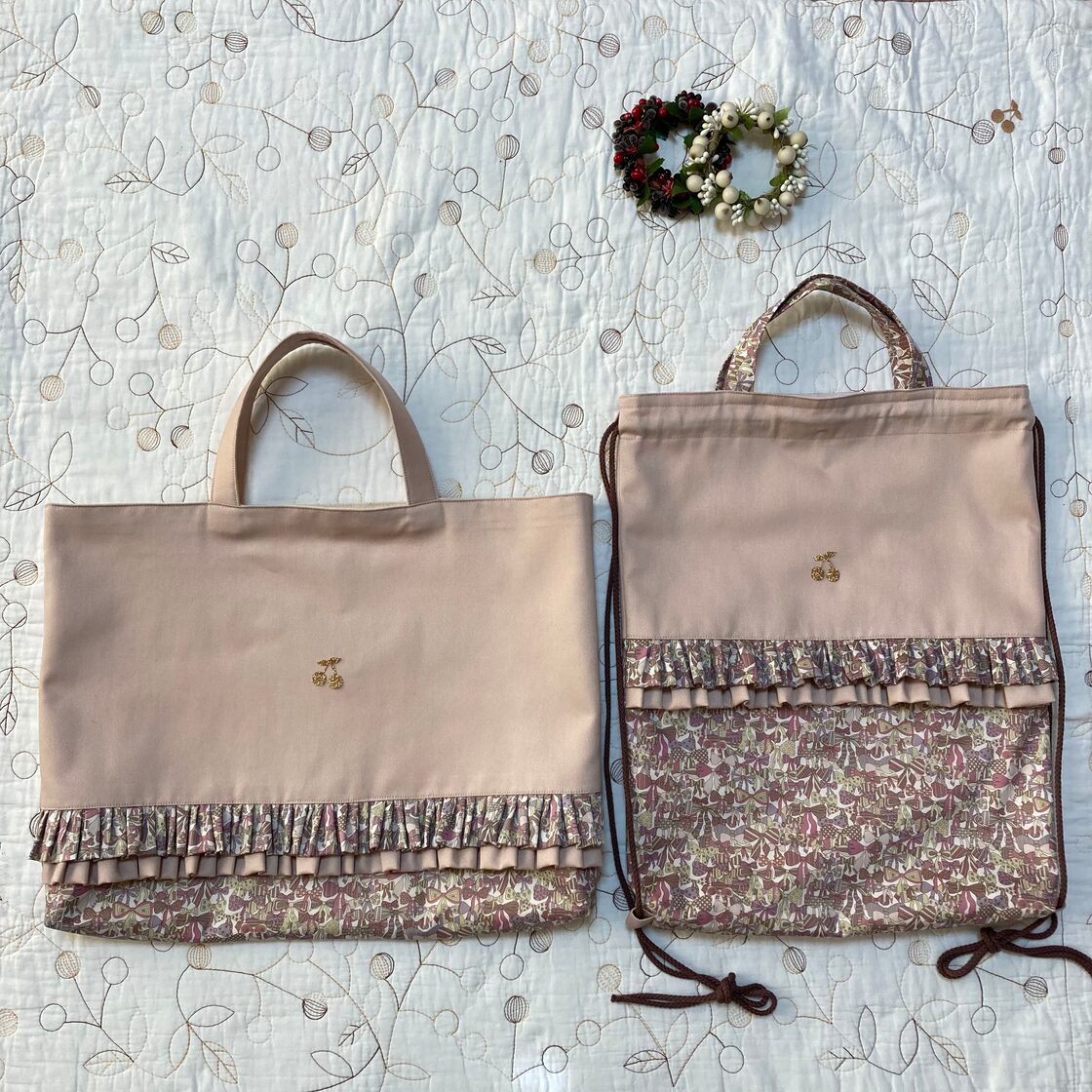 リバティ ジェニーズリボンズ レッスンバッグ ナップサック 入学グッズ  