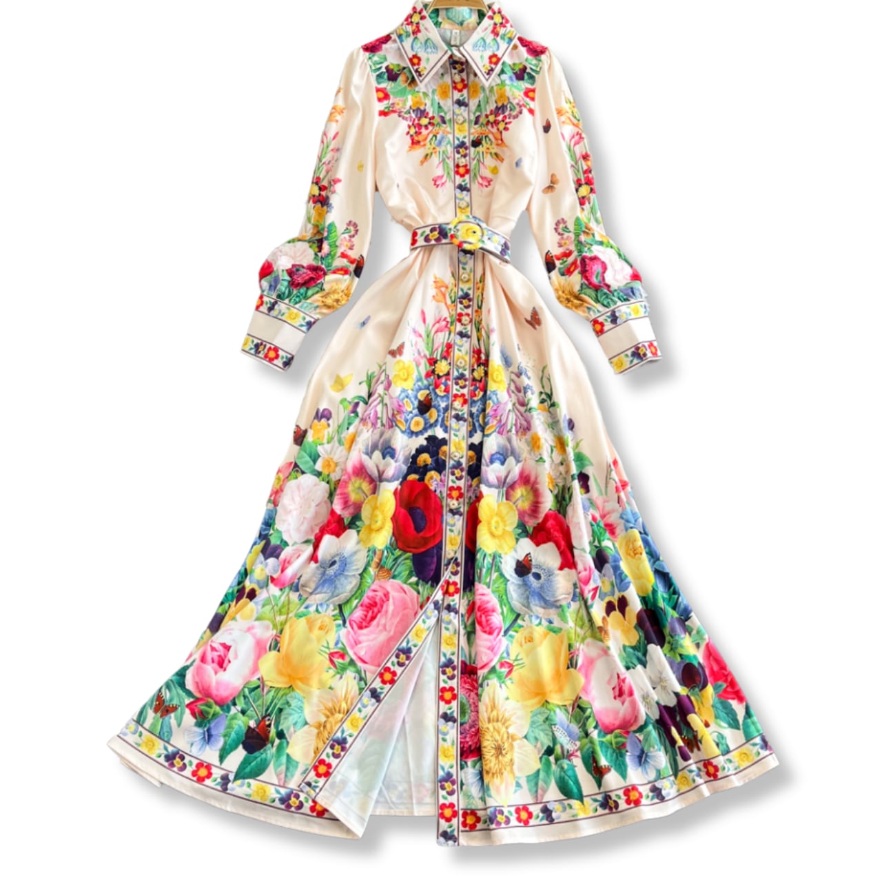 フラワーエンブレムシャツワンピース L1880