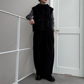 Wzipフリースフーディーvest/ブラック