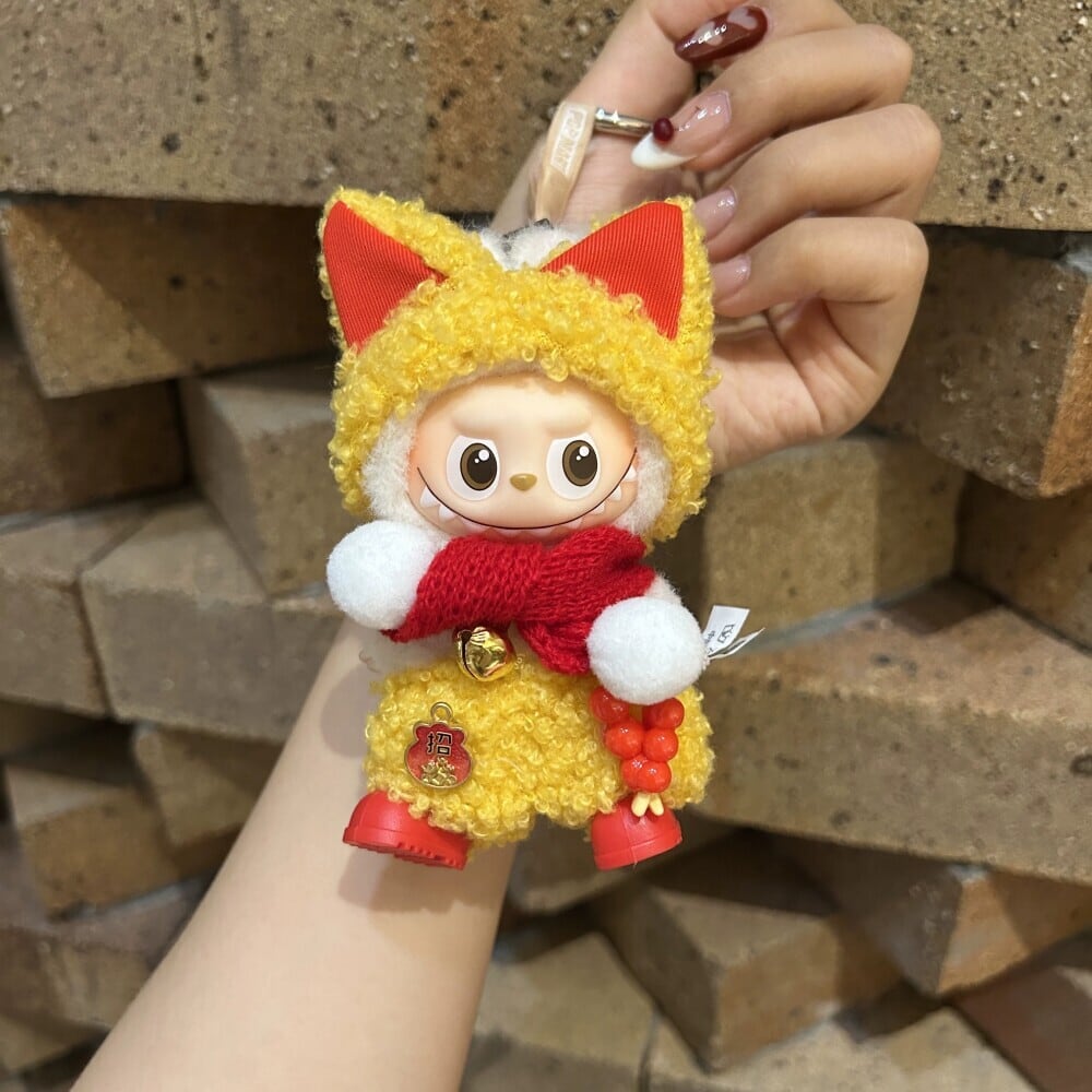 福を招くかわいい猫ちゃんに!フルセット Labubu ラブブ4.0用 招き猫着せ替えセット 10cm用/ほこり防止 開運可愛い