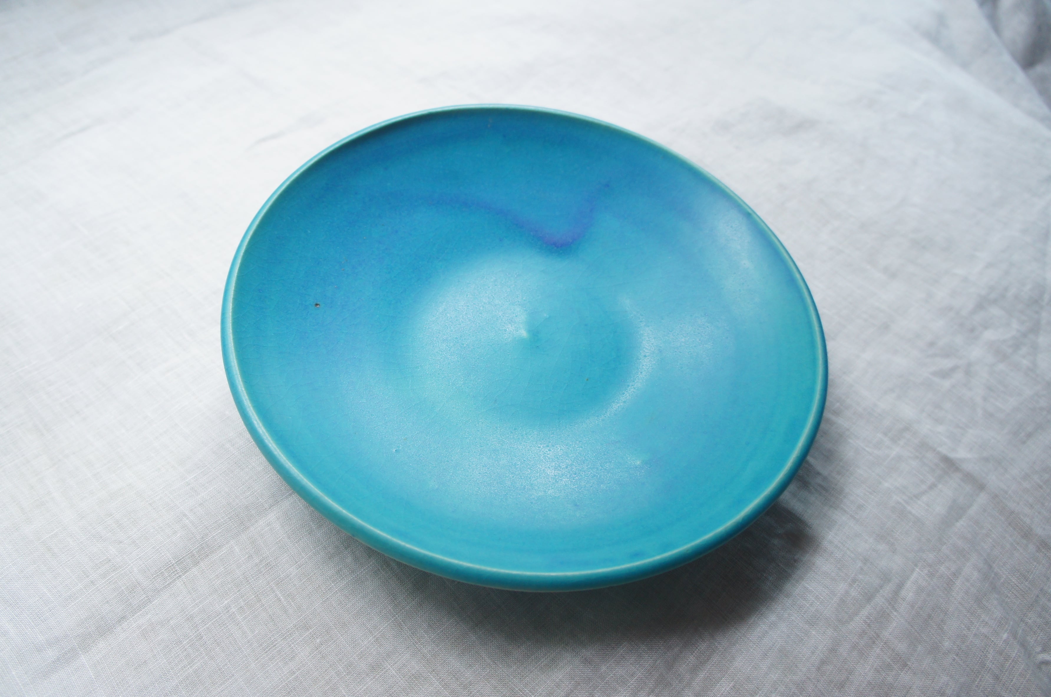 青い猿の絵柄の陶磁器皿 Dining :: 112428 日日小紋 豆皿 猿