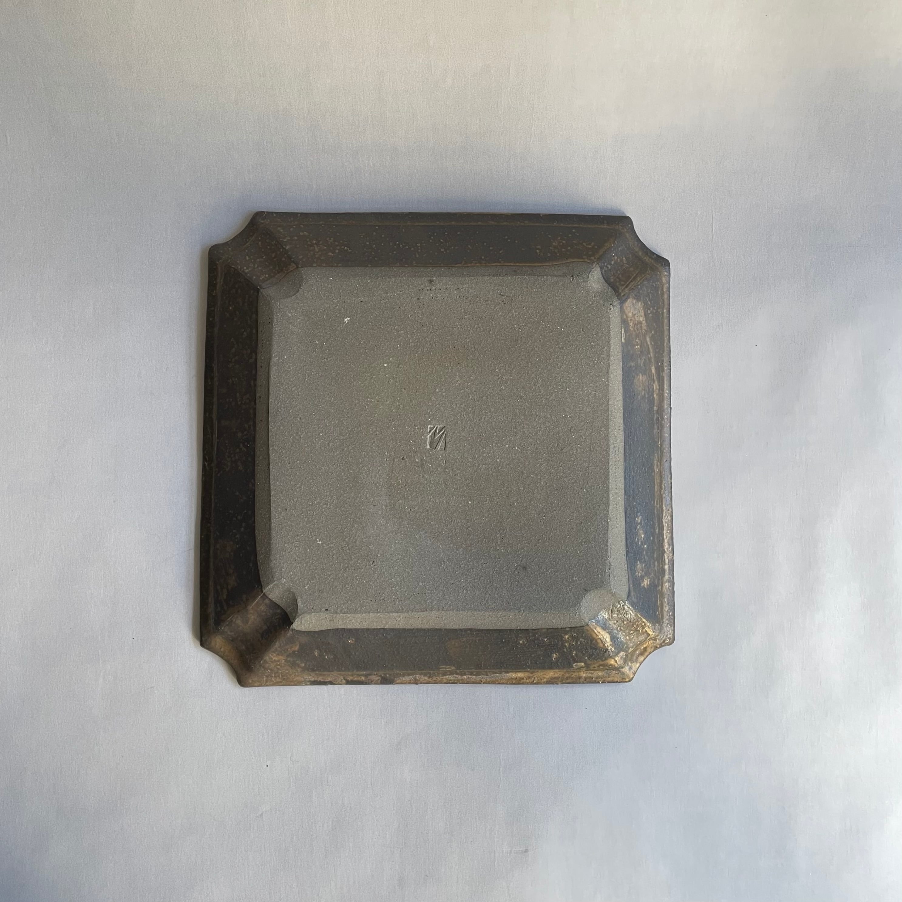 水野幸一 銅彩釉 スクエアフレームプレート (L) | gallery 一白