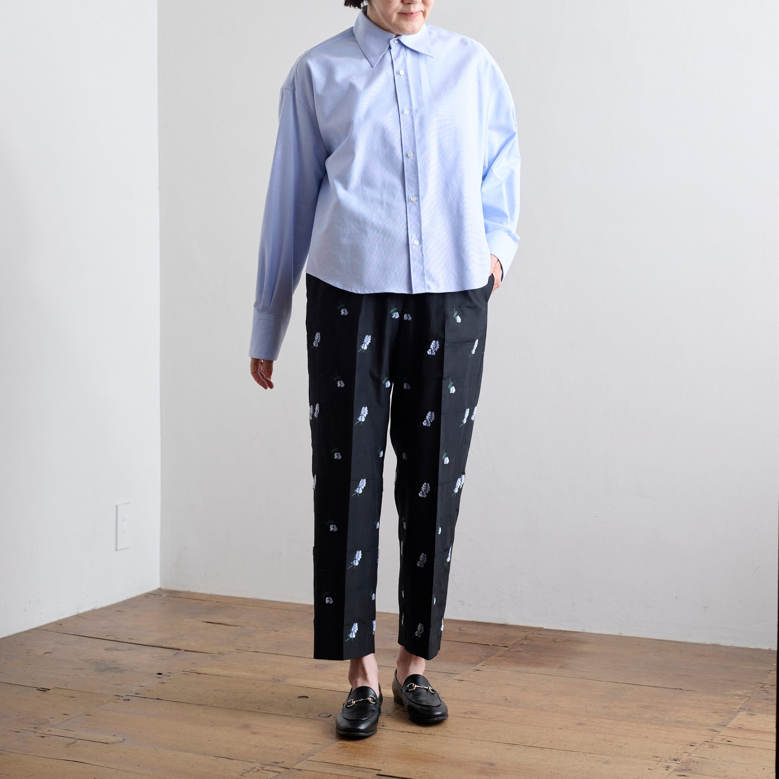 LOEFF ロエフ キャットニップ ジャガード パンツ 8814-299-0204 BLACK