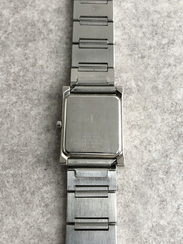 Yves Saint Laurent イヴ・サンローラン 腕時計 シルバー レクタンギュラー ステンレススチール クウォーツ vintage ヴィンテージ オールド c2rgcx