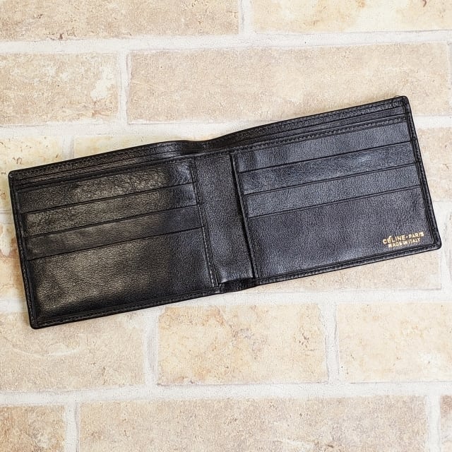 美品 セリーヌ CELINE ☆ ヴィンテージ レザー 二折財布 札入れ 美品 セリーヌ CELINE ☆ ヴィンテージ レザー 二折財布 札入れ
