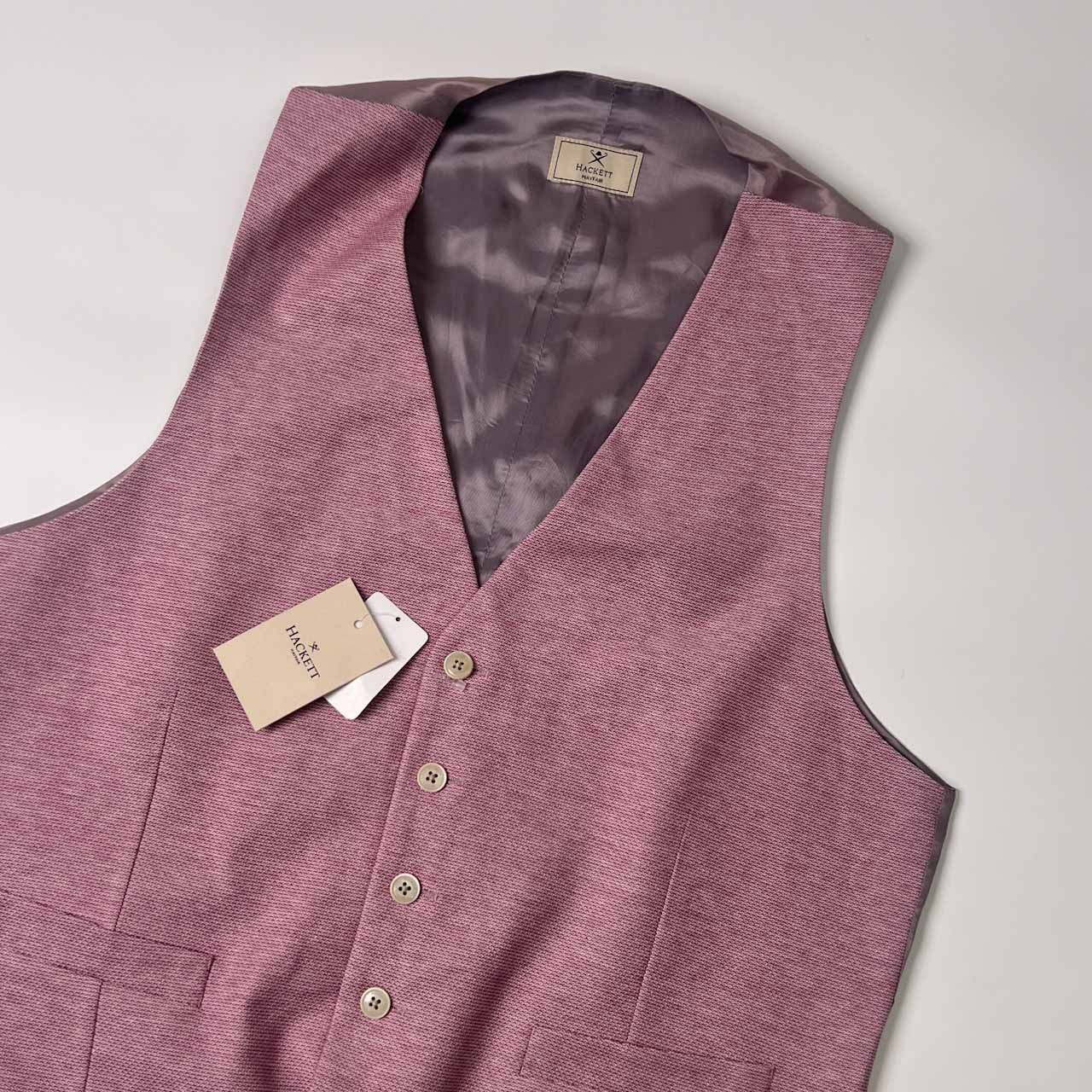 新品 タグ付き HACKETT MAYFAIR ハケットメイフェア ベスト ジレ 42R/パープル ピンク系 メンズ