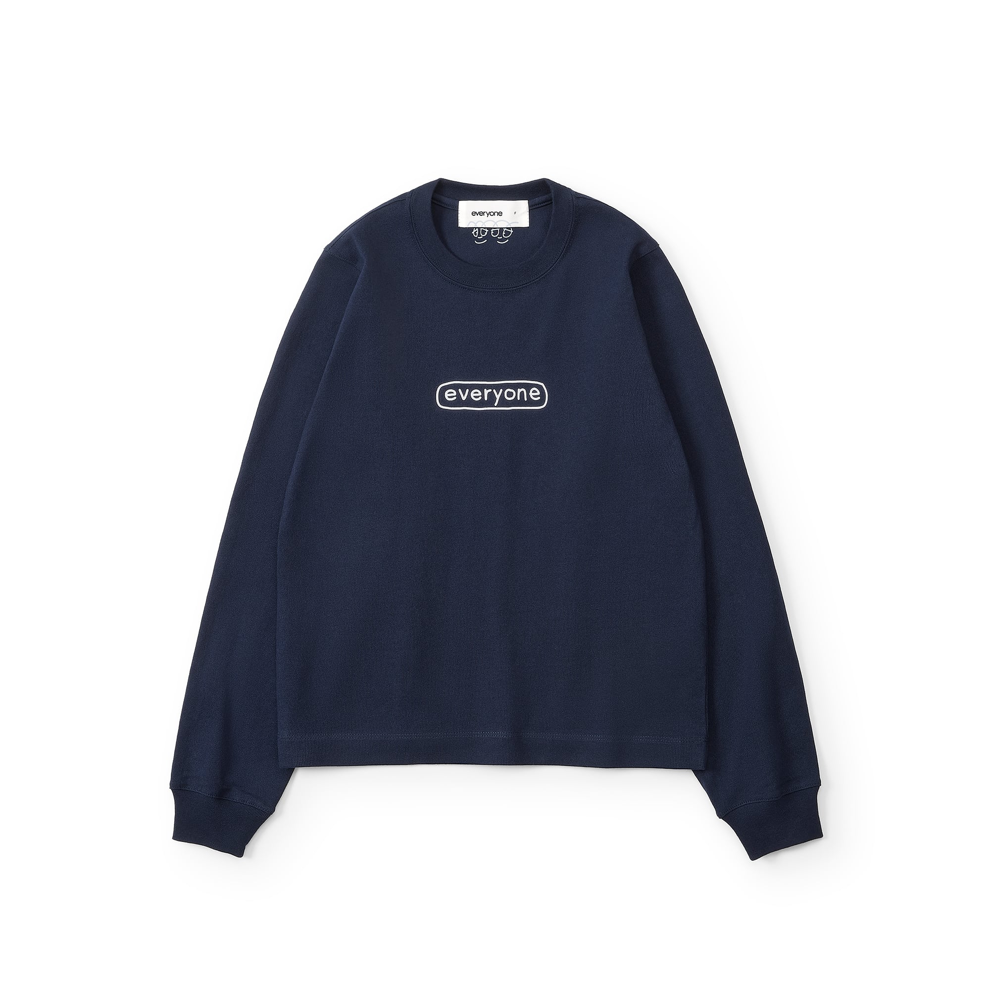 everyone j.30000 sketchy logo long sleeve tee shirt (NAVY) | everyone