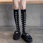 Black cross pattern socks (ME161)