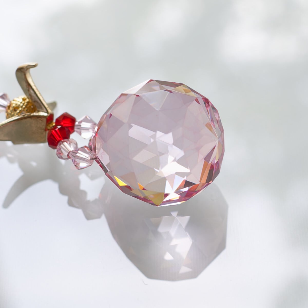 ショートタイプ】健康祈願＆お祝いにも◎折鶴入り＊赤の和モダンサン