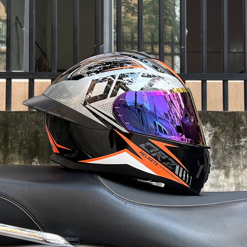 ORZ フルフェイスダブルレンズインナーバイザー付き シールド2枚付き ORZバイクヘルメット システムヘルメット ダブルシールド フルフェイス