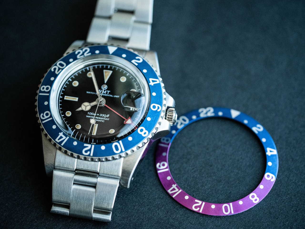 WMT WATCHES Sanford MKII– Interchangeable Bezel / Fuchsia & Blueberry