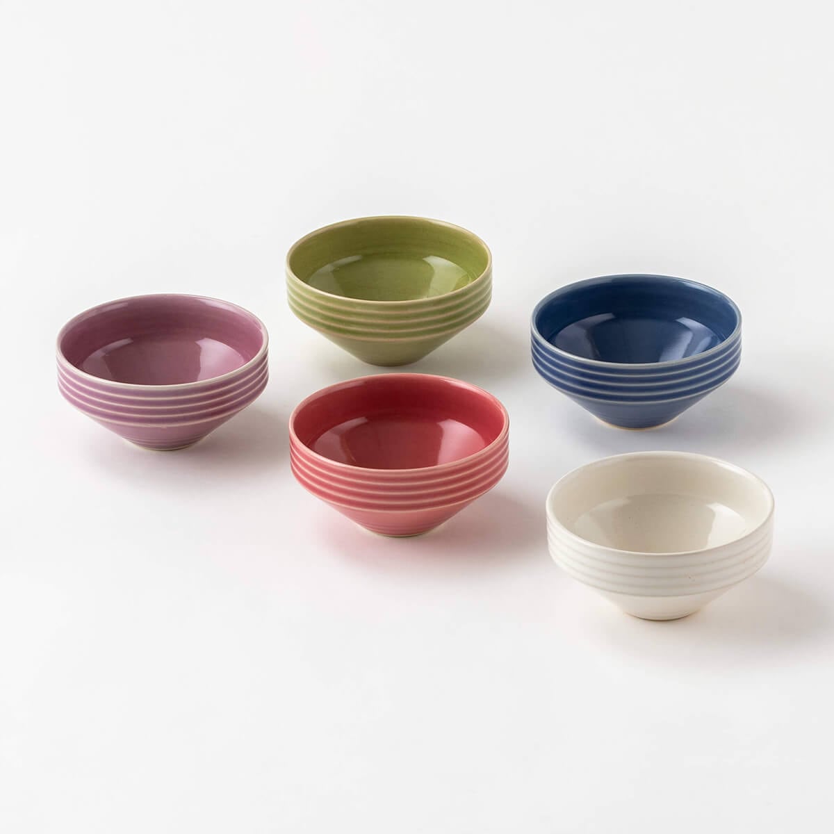 日展作家 祥風窯 曽根洋司 KOMA ペアスタッキングボウル5P 木箱入 | 心