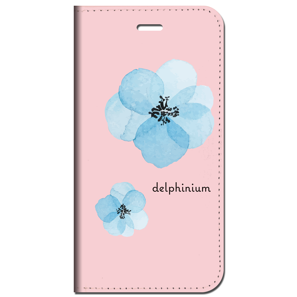 iPhone対応 スマホ 手帳型ケース デルフィニウム 花 【iPhone17 / iPhone16 / iPhone16e / iPhoneSE 他 iPhone各機種対応】 st52
