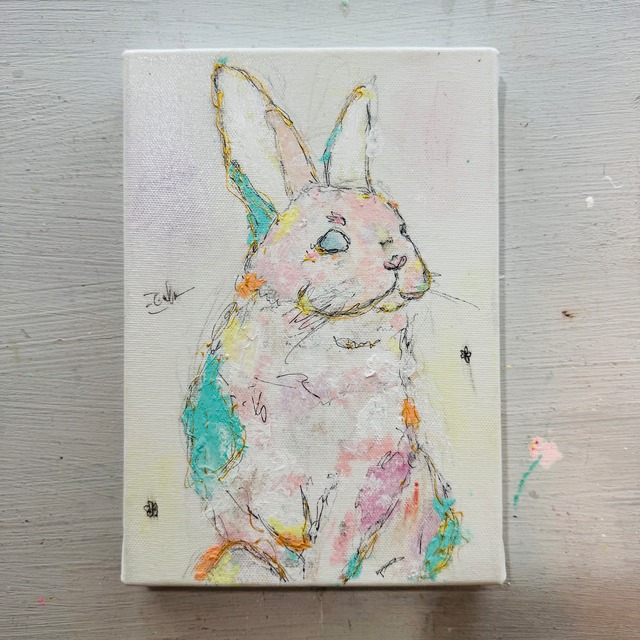 「いいことかんがーえた！」うさぎの子