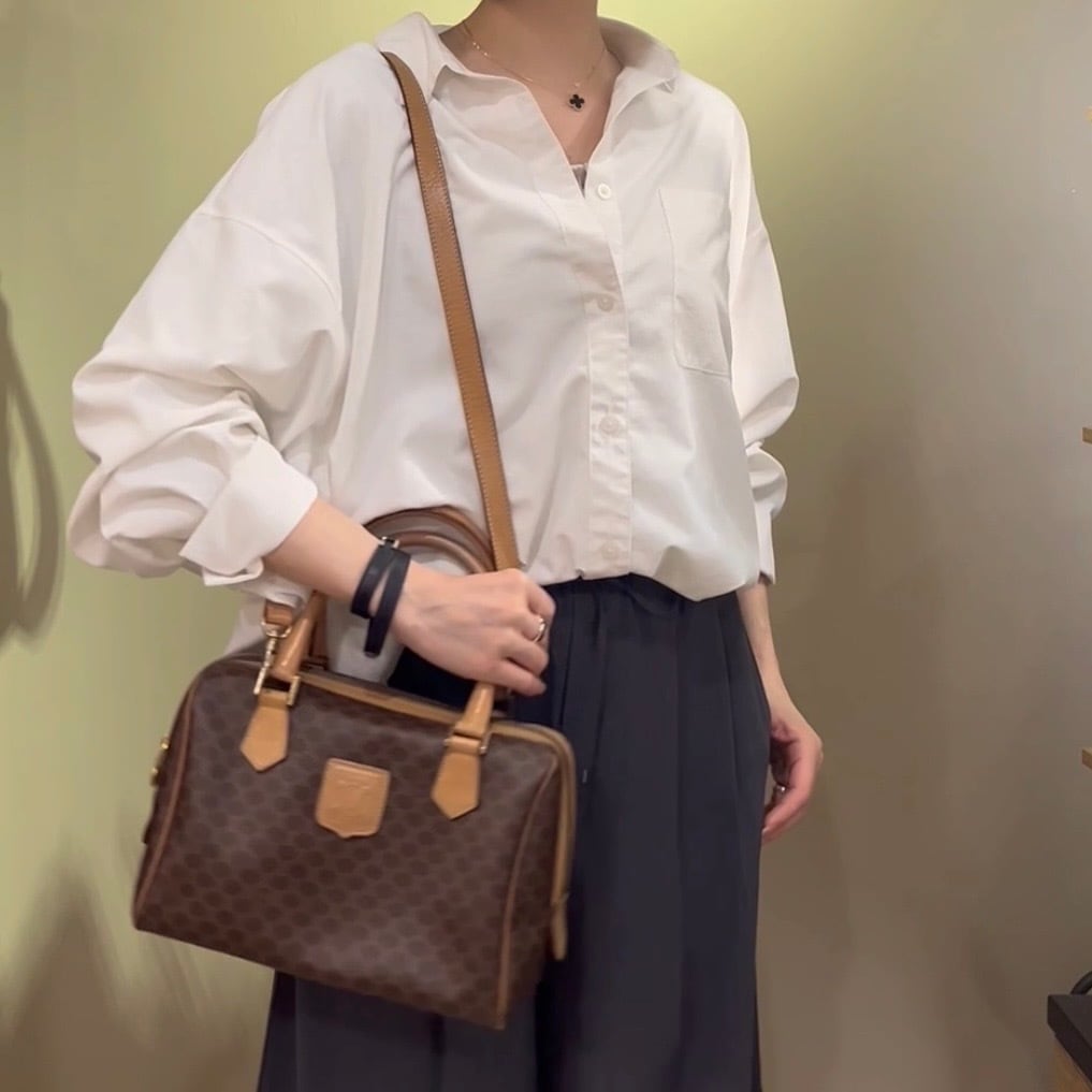 CELINE】 日常に。セリーヌマカダム 2wayボストンショルダーバッグ