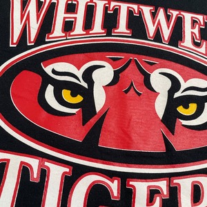 【GILDAN】メキシコ製  ホウィットウェル高校 WHITWELL TIGERS ロゴ スウェットシャツ トレーナー フットボール M 黒 MEXICO US古着