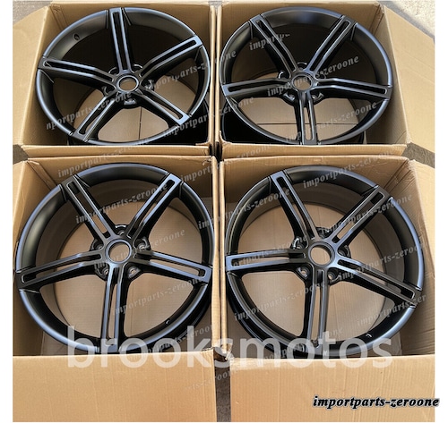 2020+ ポルシェ タイカン 21インチツイン 5 スポークサテンブラックスタイルホイール 4本セット -BRN-11760