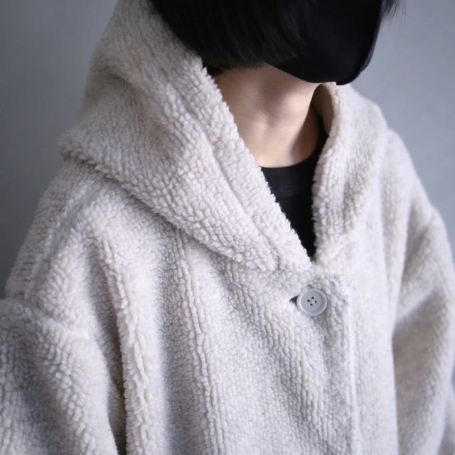 "reversible" boa fleece × shakashaka XX over silhouette hoodie jacket coat