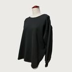 【綿100%】バイカラー カジュアルプルオーバートレーナー トップス｜ブラック｜サムネイル3