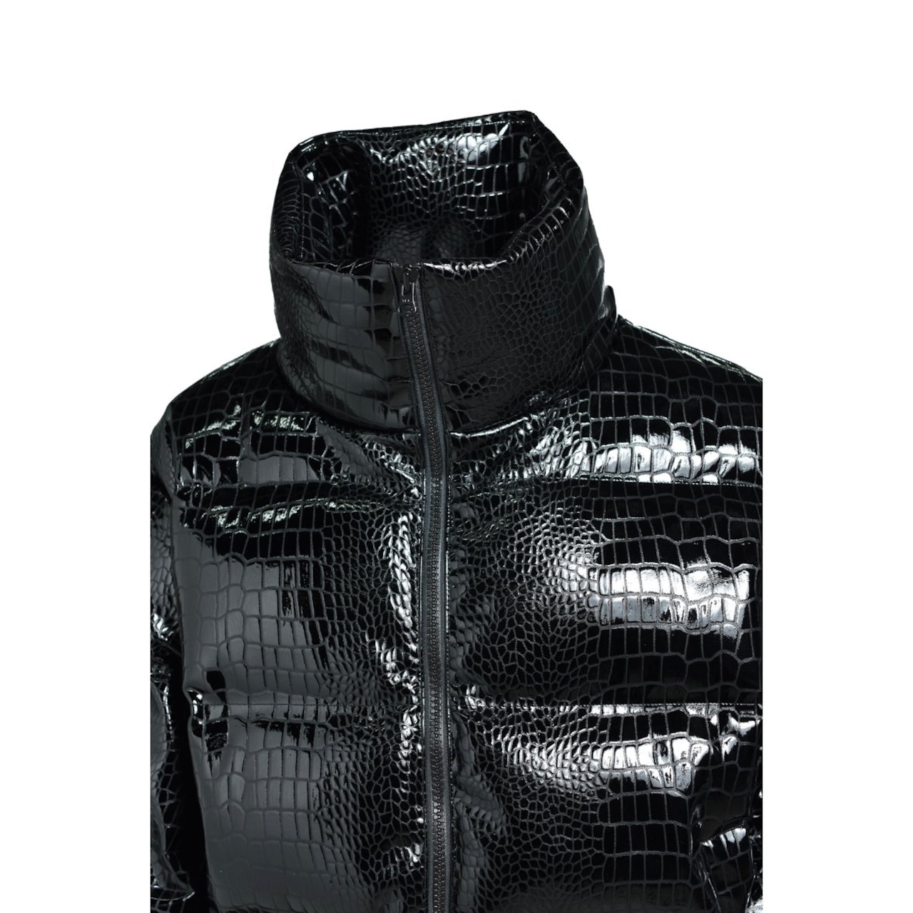 BREATH / faux leather crocodile down jacket