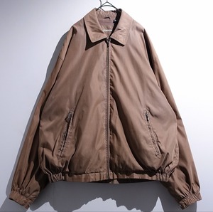 90s "St. John's Bay" Brown Smooth Nylon Swing Top Blouson