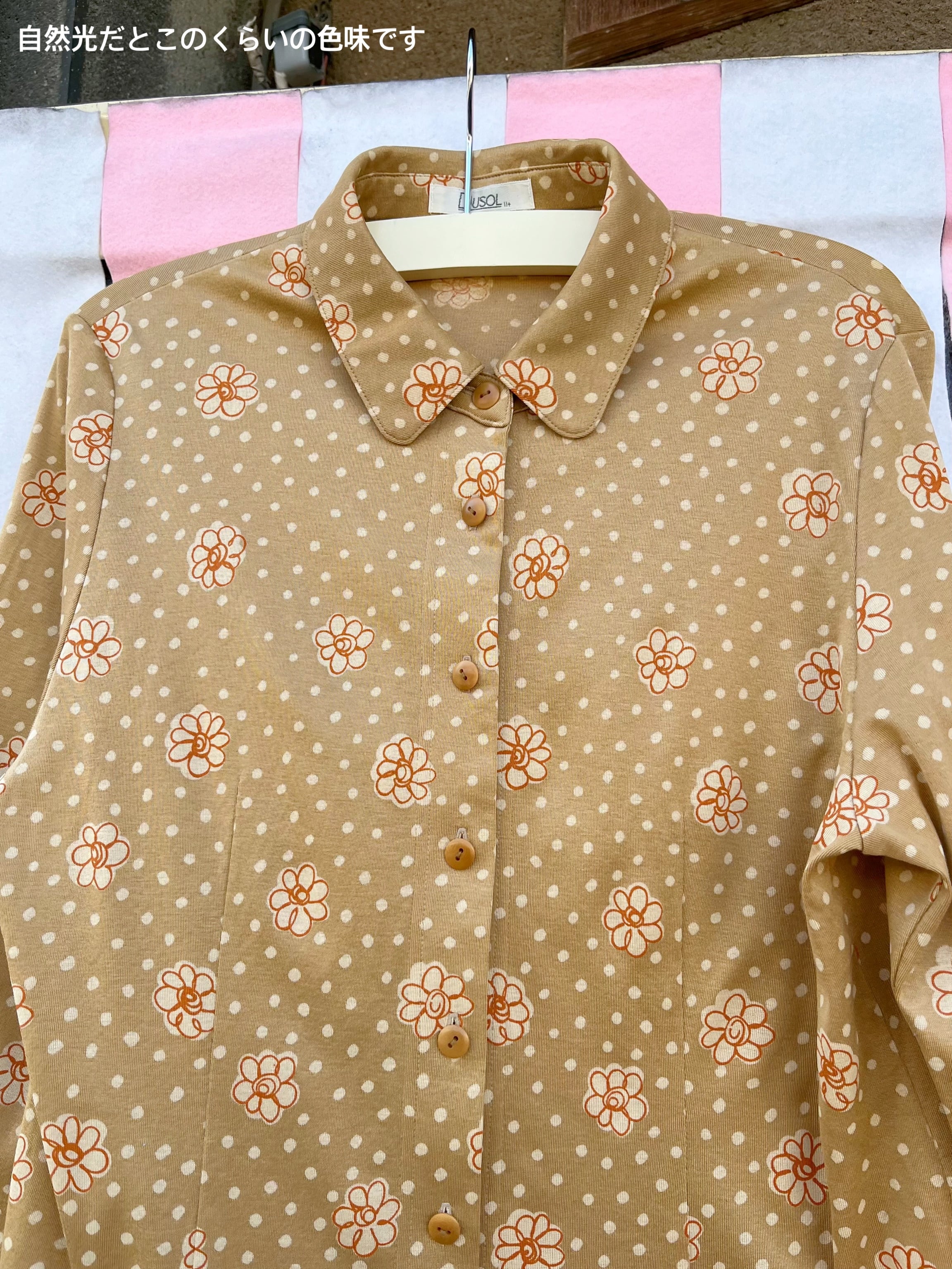 handwriting flower dot printed blouse