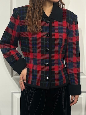 Yves Saint Laurent / vintage check patten knit.