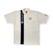 CAPTAIN SANTA キャプテンサンタ GOLF CLUB ライン入り メッシュ 半袖 ポロシャツ サイズ L /ホワイト×ネイビー/ゴルフ