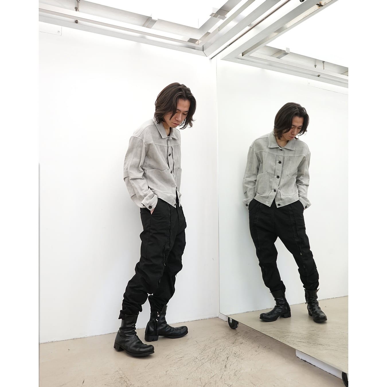 529060 The viridi-anne ウール シルク ジップ ジャケット 529060 The viridi-anne ウール シルク ジップ ジャケット